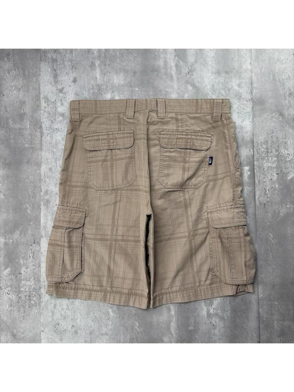 Vintage Beige The North Face Grunge Baggy Plaid Cargo Shorts View 2